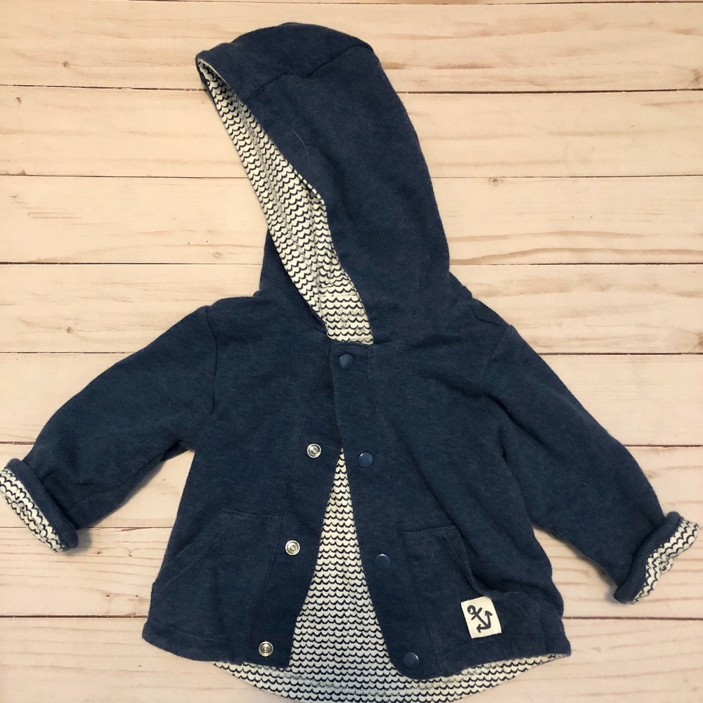 Navy and White Mac & Moon Boy 6 month Sweat Shirt